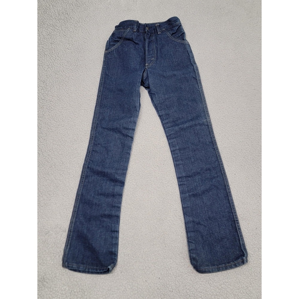 Vintage Key Apparel Denim Jeans Girls 14 Slim‎ (22x29) Blue Straight Talon 70s